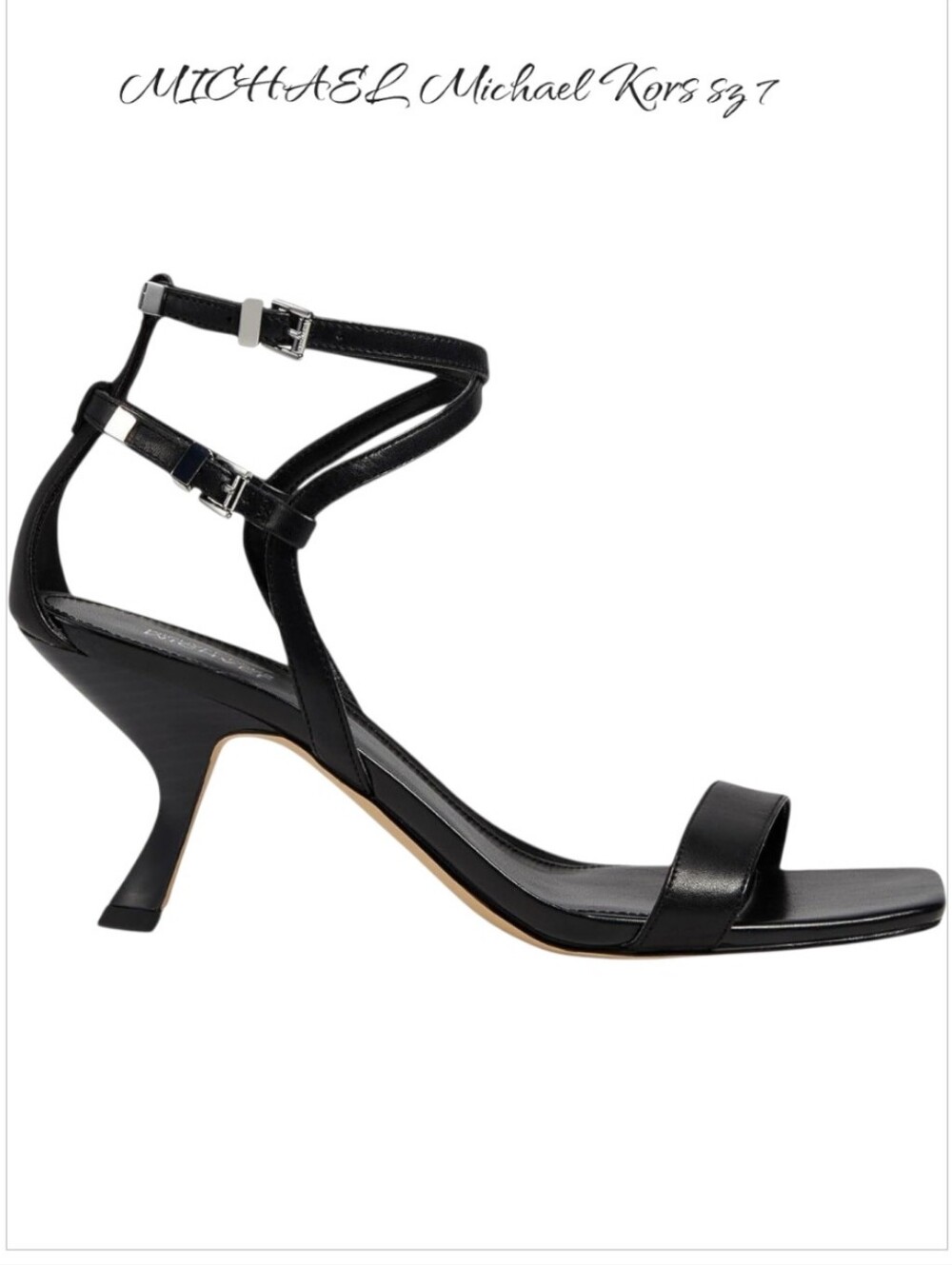 Michael Kors Darrington Black Leather Mid Sandals 7